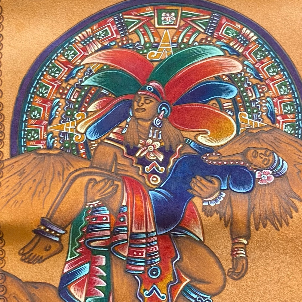 Mexican Mythical Art Leather Handpainted
